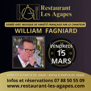 Restaurant avec Chanteur Valenciennes Nord 59 William 15 Mars