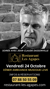 LES AGAPES CHANTEUR Jean Claude Dassonville Restaurant festif ambiance Valenciennes Nord Hauts de France soirée sortir bon plan adresses utiles soirée dansante pianobar karaoke chanson française musique live
