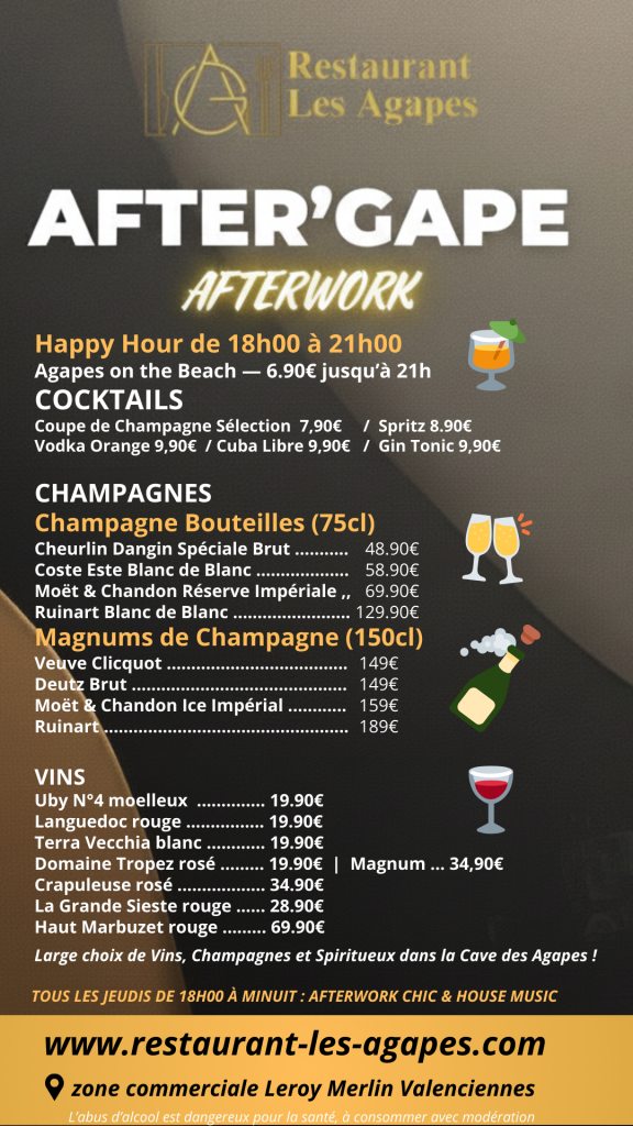 Afterwork Cocktails & Boissons Bar Ambiance House Music Valenciennes Nord Hauts de France sortir le jeudi soir