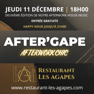 Afterwork Restaurant Les Agapes 11 Décembre